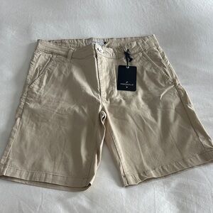 Trouvaille Paris Tan Flat Front Men's Shorts